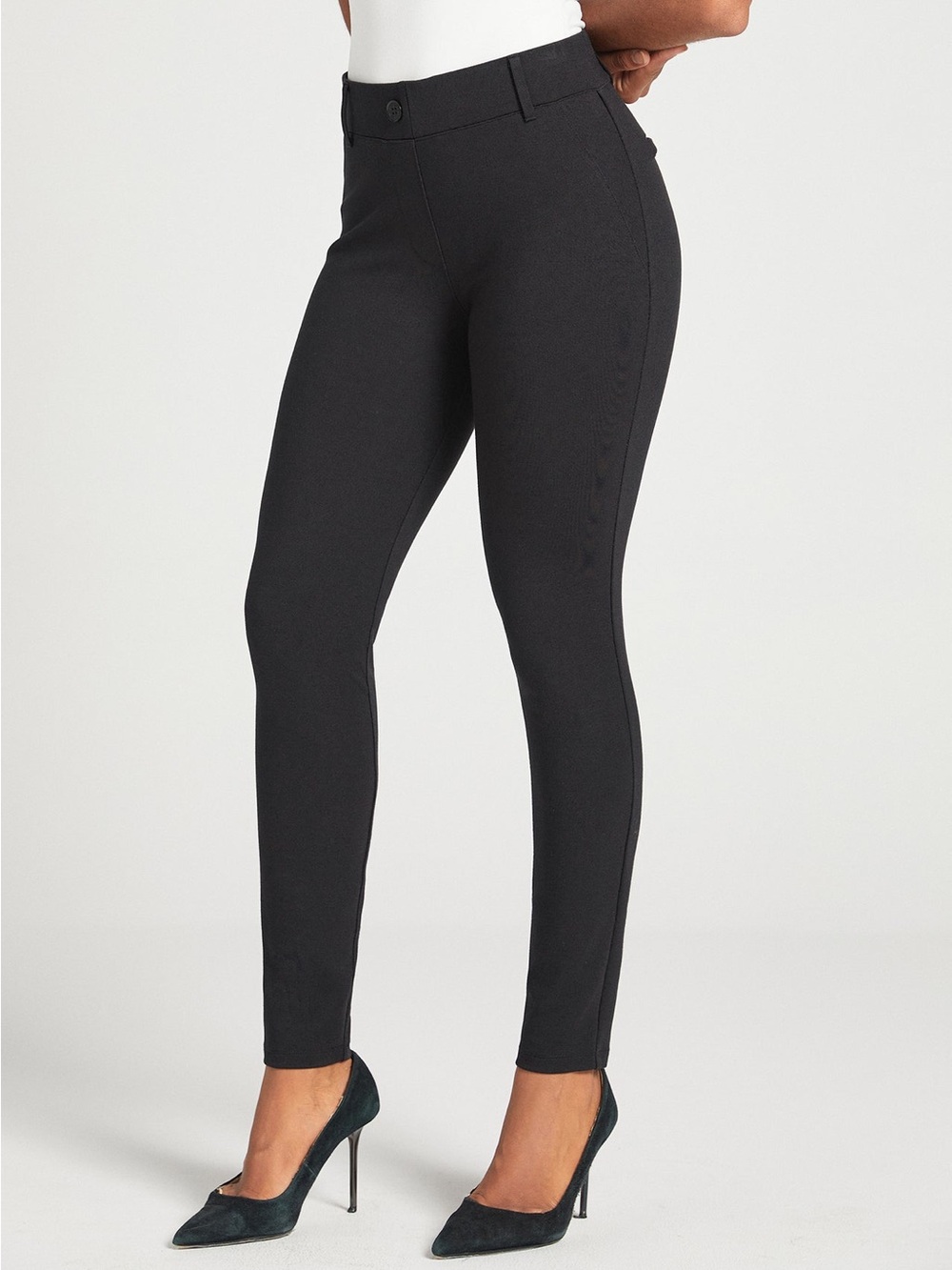 Betabrand Black Skinny Leg Classic DPYP Dress Pant Yoga Pants Sz. Large